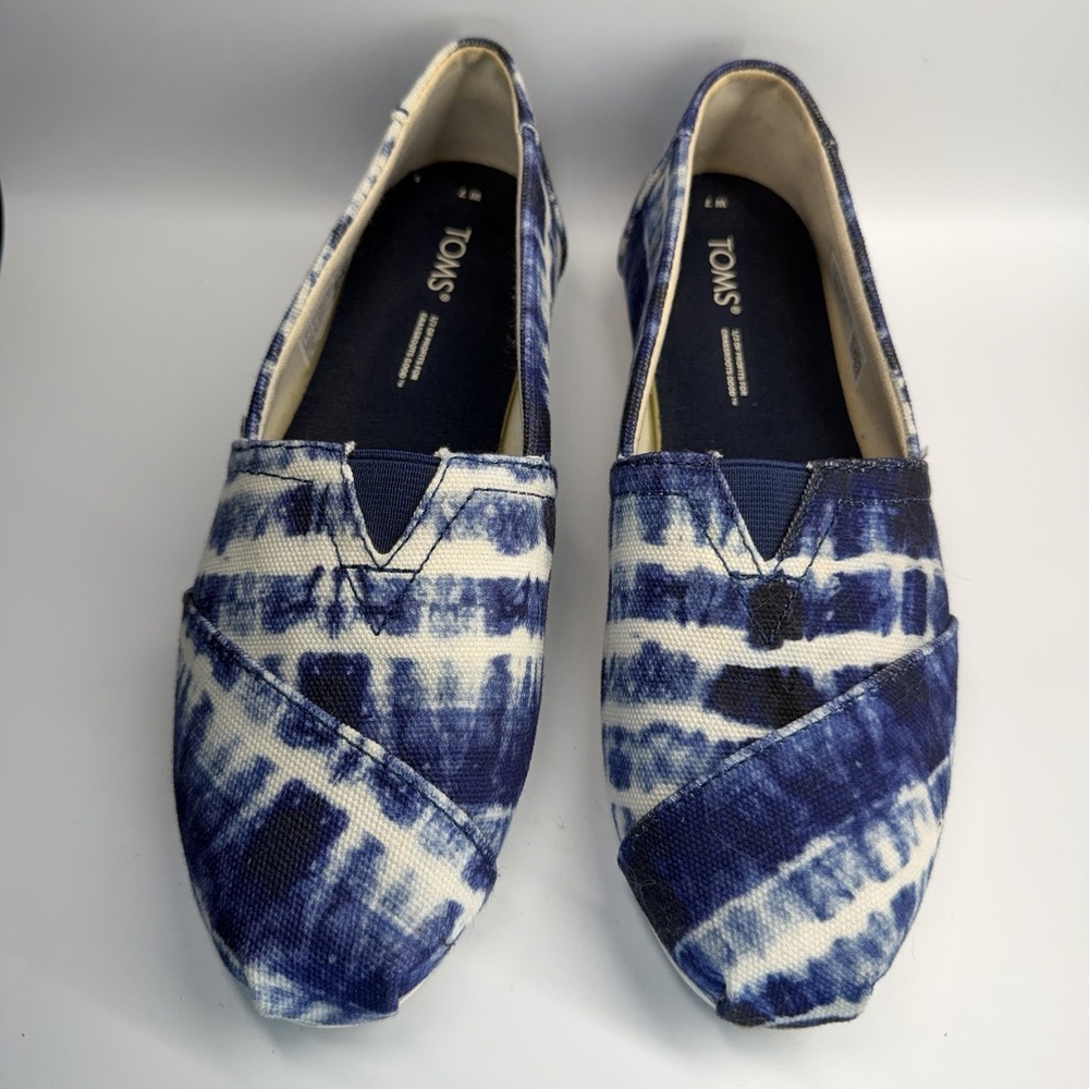 TOMS Women's Alpargata Flats Navy Tie Dye Size 7